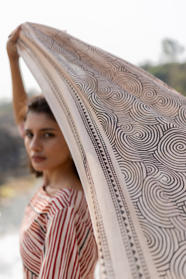 Maroon Bagh Stripe Print Cotton Kurta – Tarang
