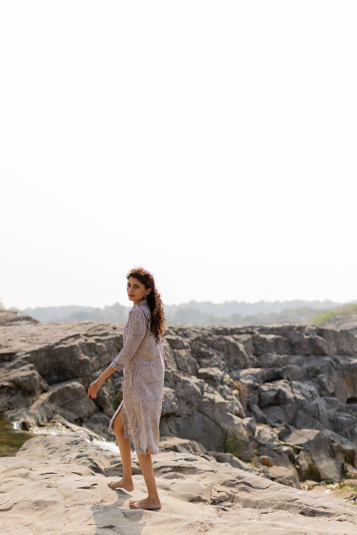 Bagh Block Print Cotton Shirt Dress – Tarang