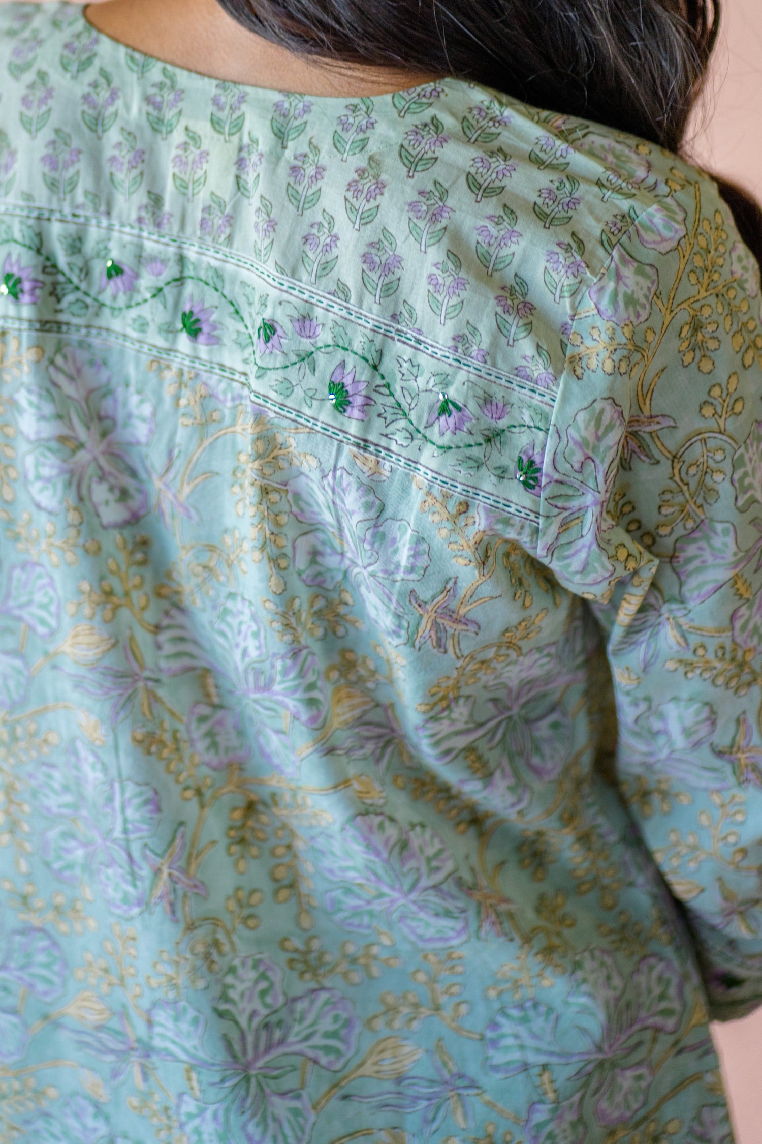 Indian Summer Green Printed Cotton Set of 2 | Ray-ethnic