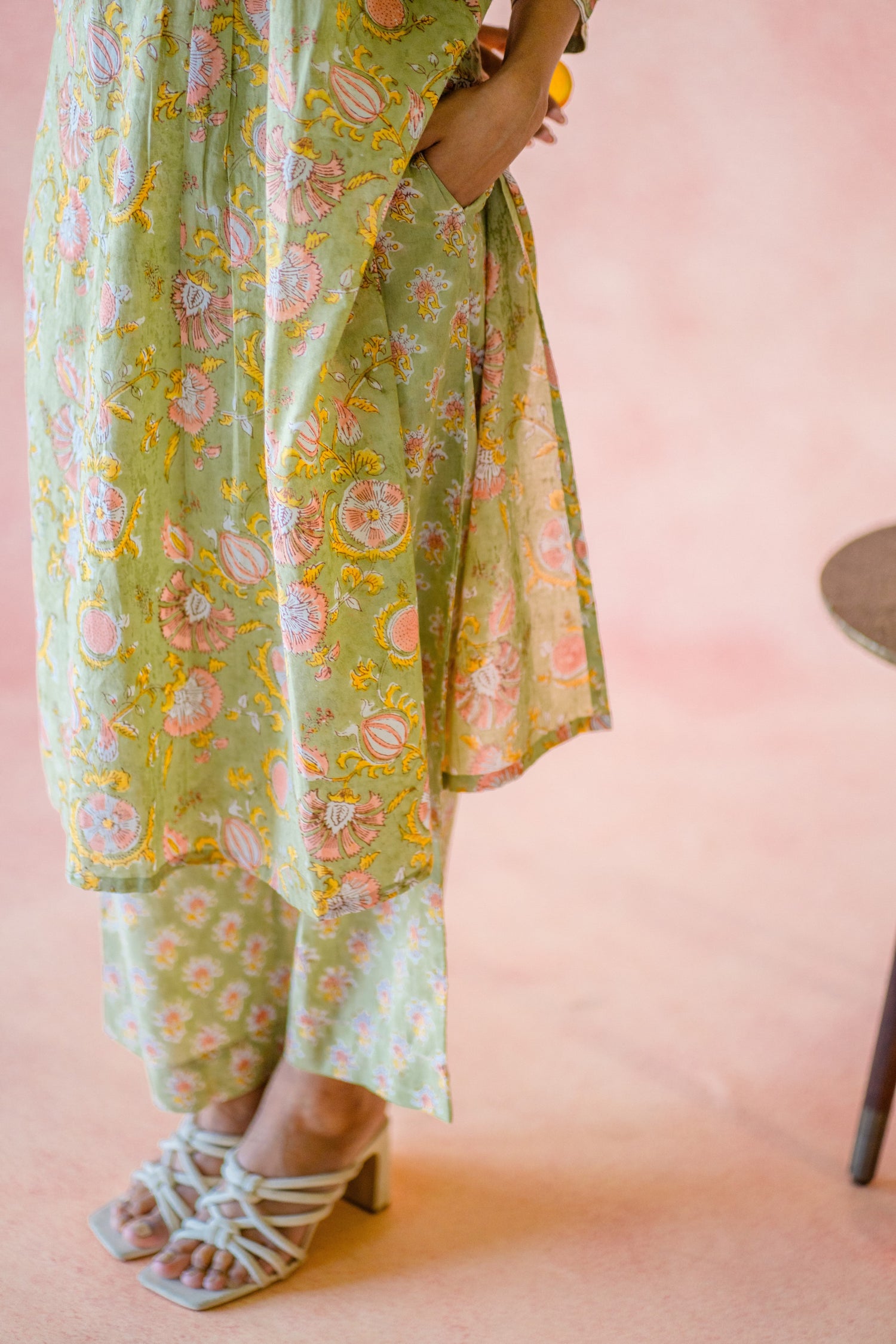 Indian Summer Green Printed Cotton Set of 2 | Ray-ethnic