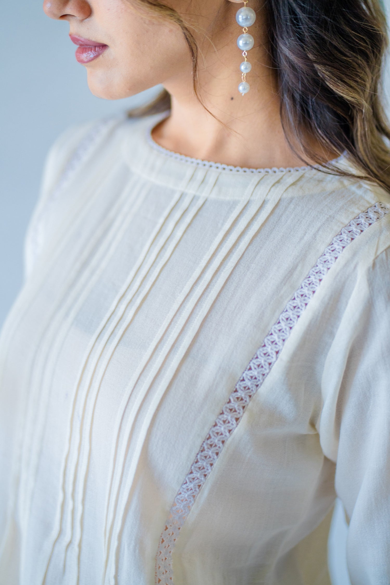 Indian Summer Eggshell White Cotton Kurta | Ray-ethnic
