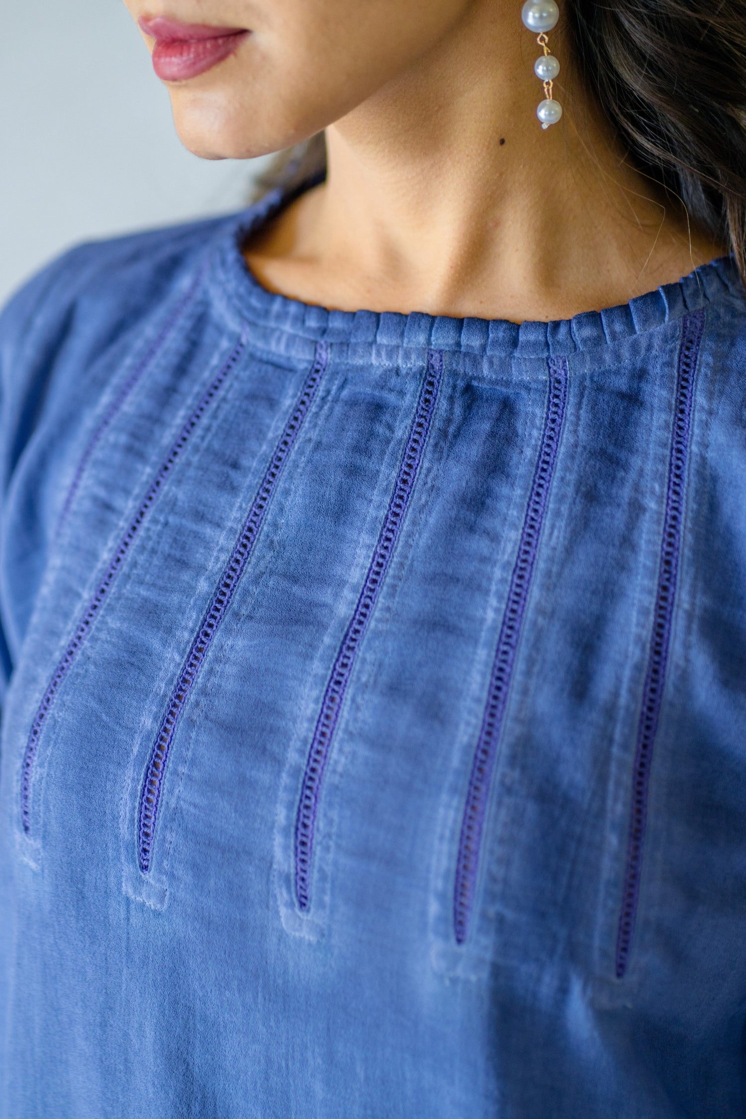 Indian Summer Blue Overdyed Cotton Kurta | Ray-ethnic