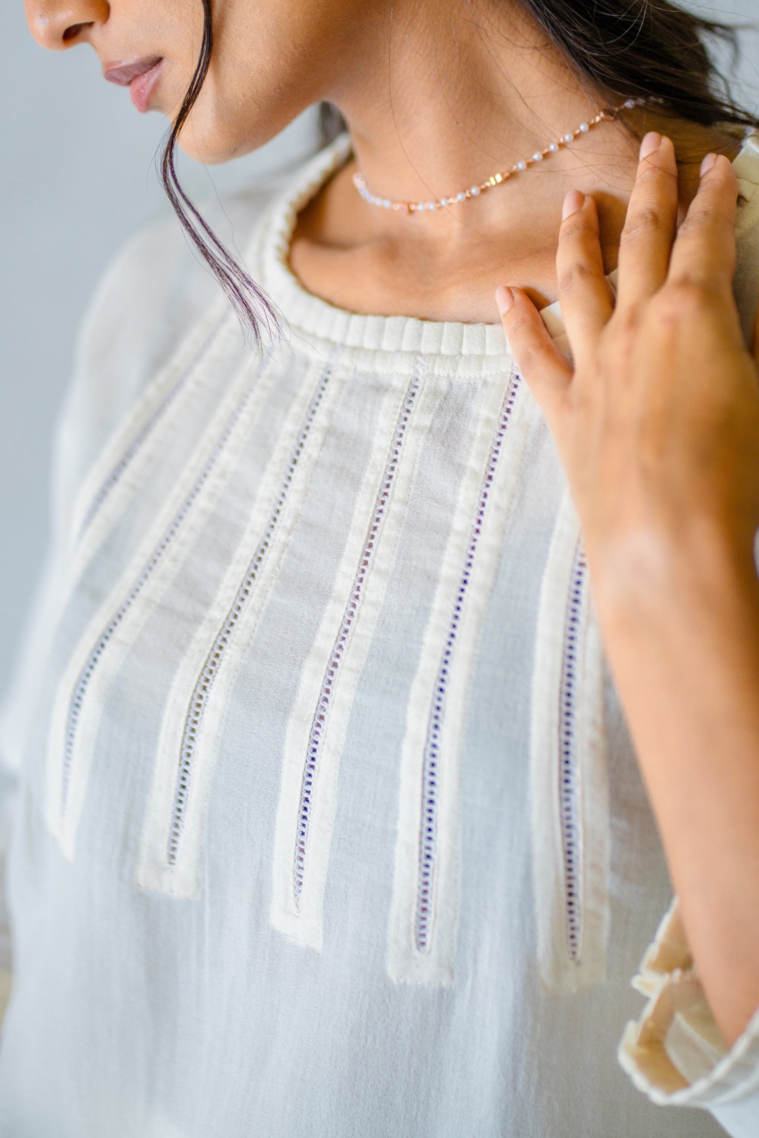 Indian Summer Eggshell White Cotton Kurta | Ray-ethnic