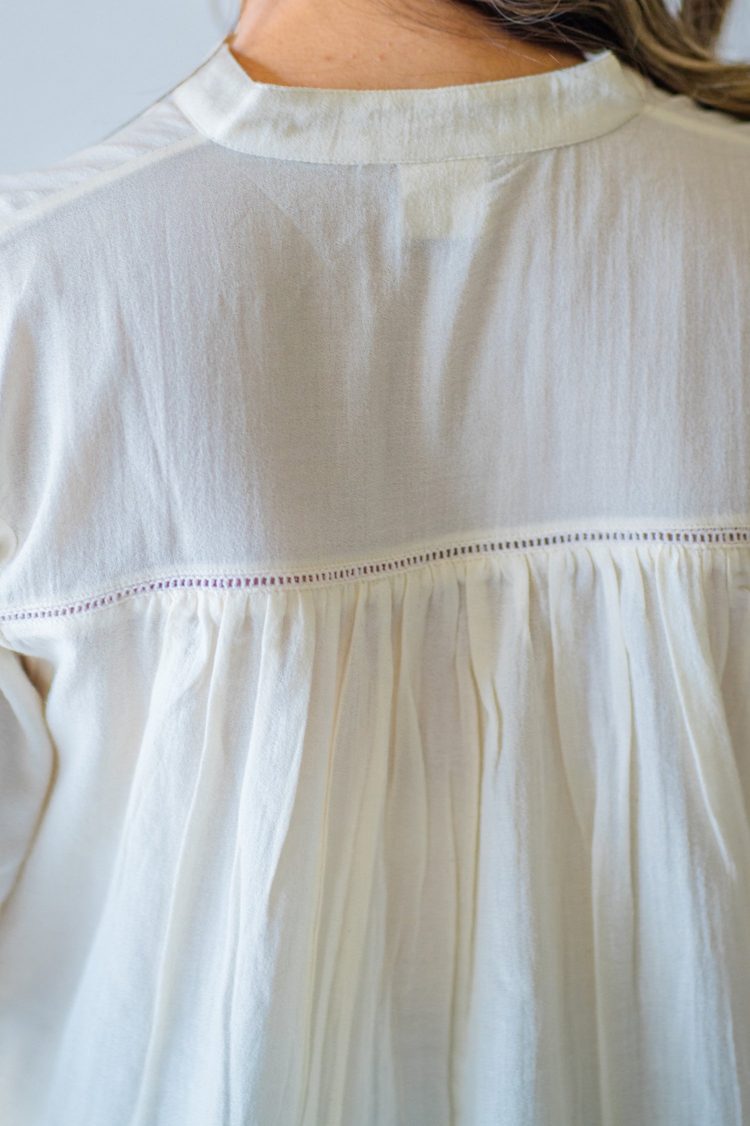 Indian Summer Off White Cotton Top |  Ray-ethnic