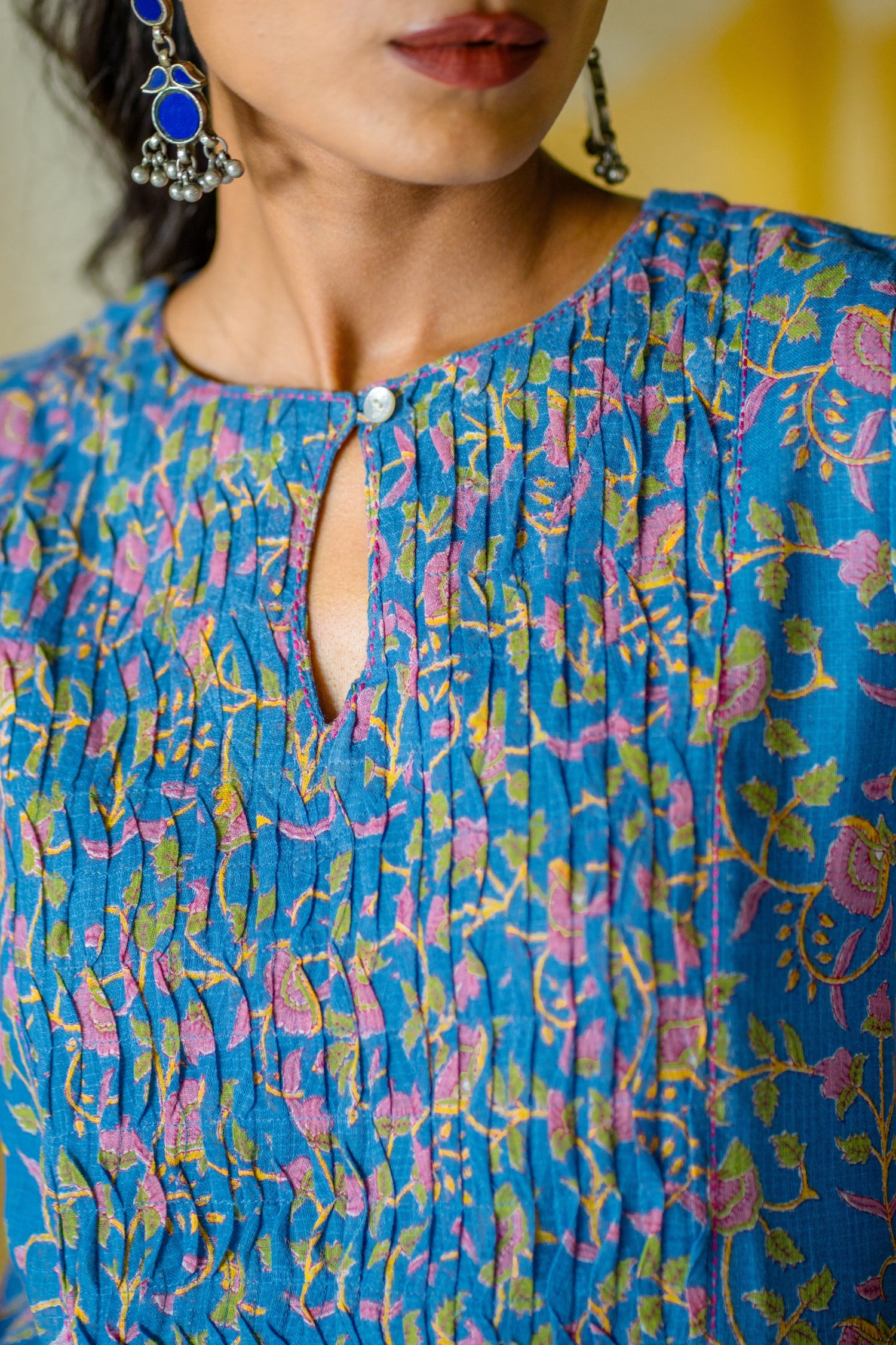 Indian Summer Blue Kota Kurta | Ray-ethnic