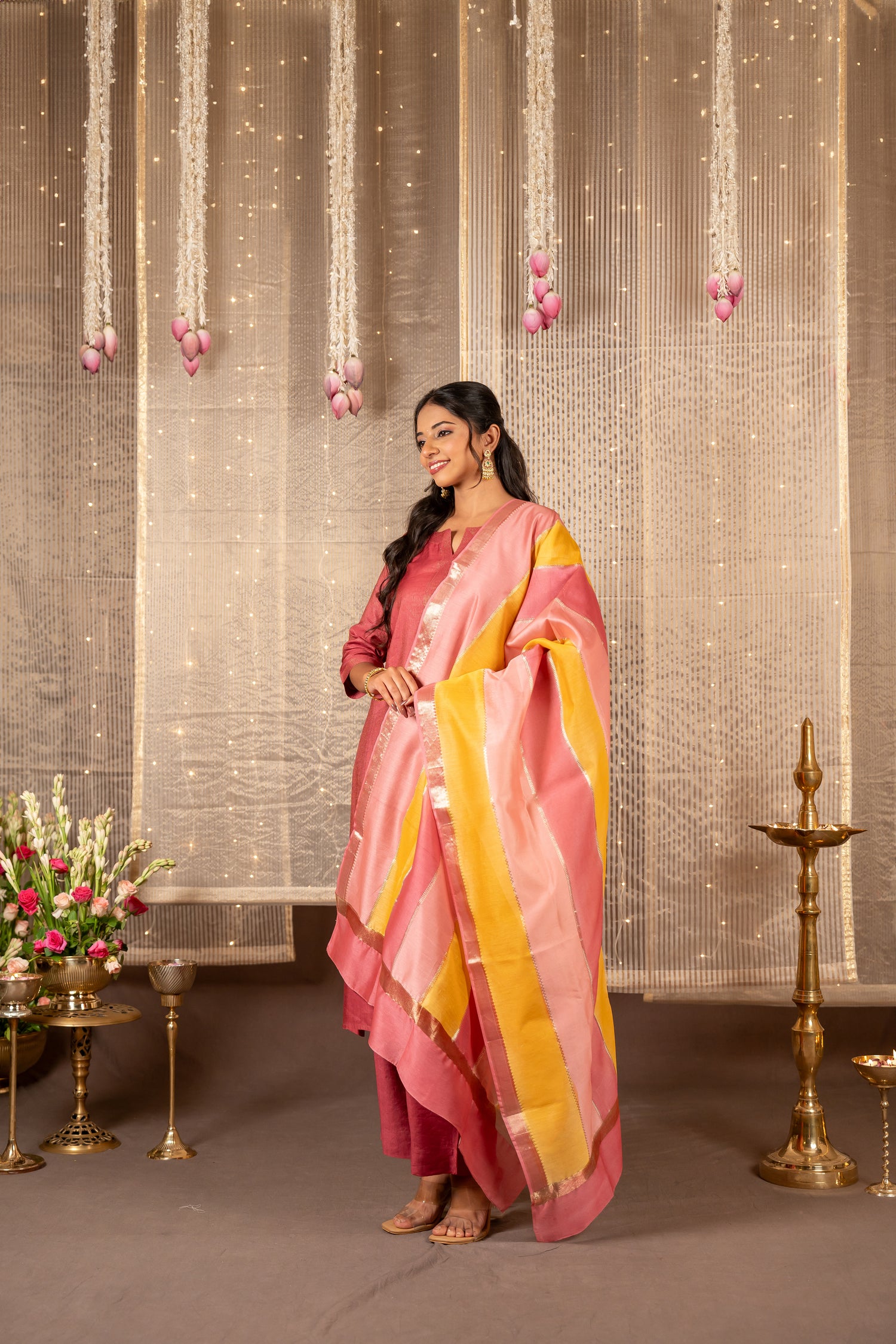 Chanderi Silk Blockprint Set of Two – Ira by Ray Ethnic