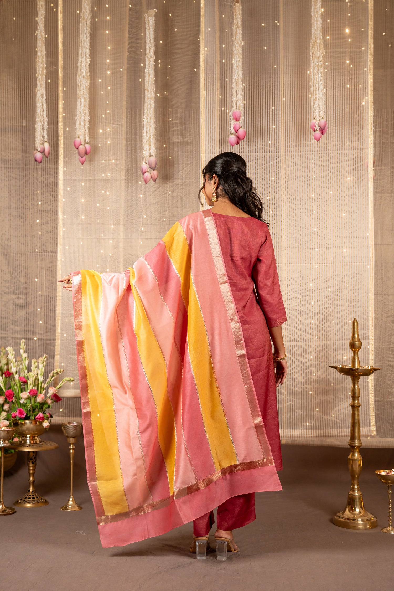 Chanderi Silk Blockprint Dupatta – The Ira Collection by Ray Ethnic