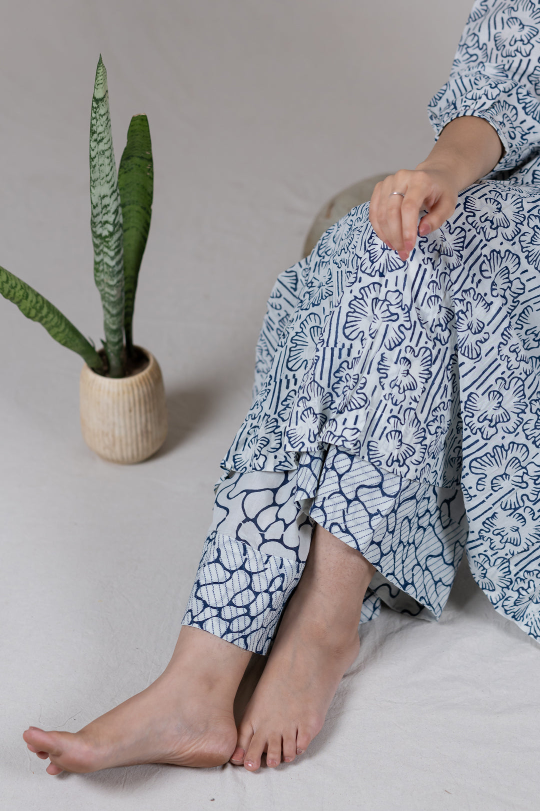 Dabu Block Print Off White Kurta Co-ord Set - Kai