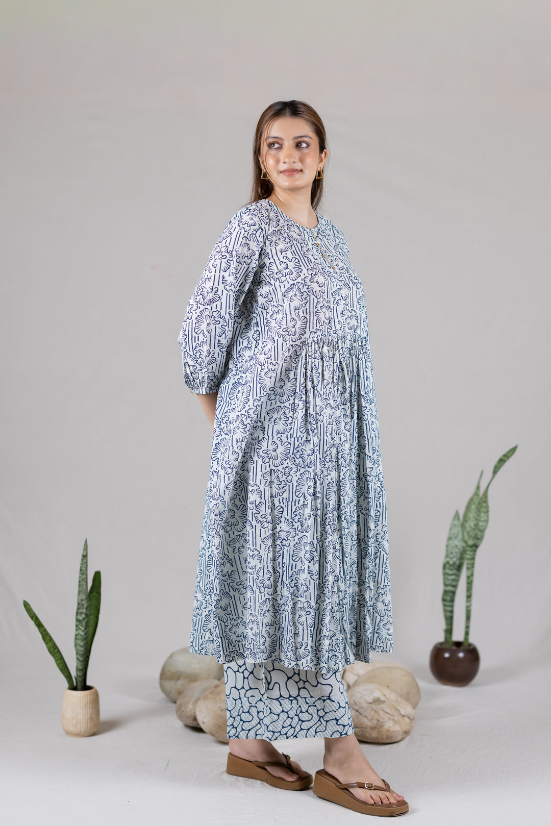 Dabu Block Print Off White Kurta Co-ord Set - Kai