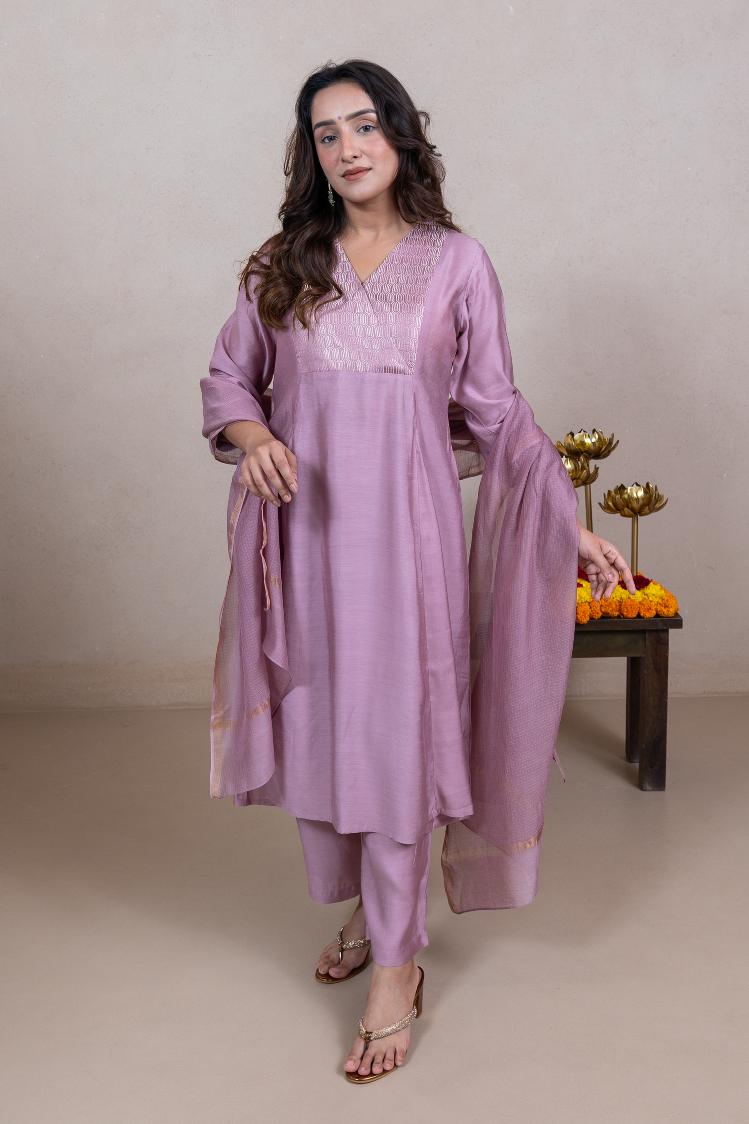 Raysham Light Pink Plain Cotton Silk Set of 3 | Ray-ethnic
