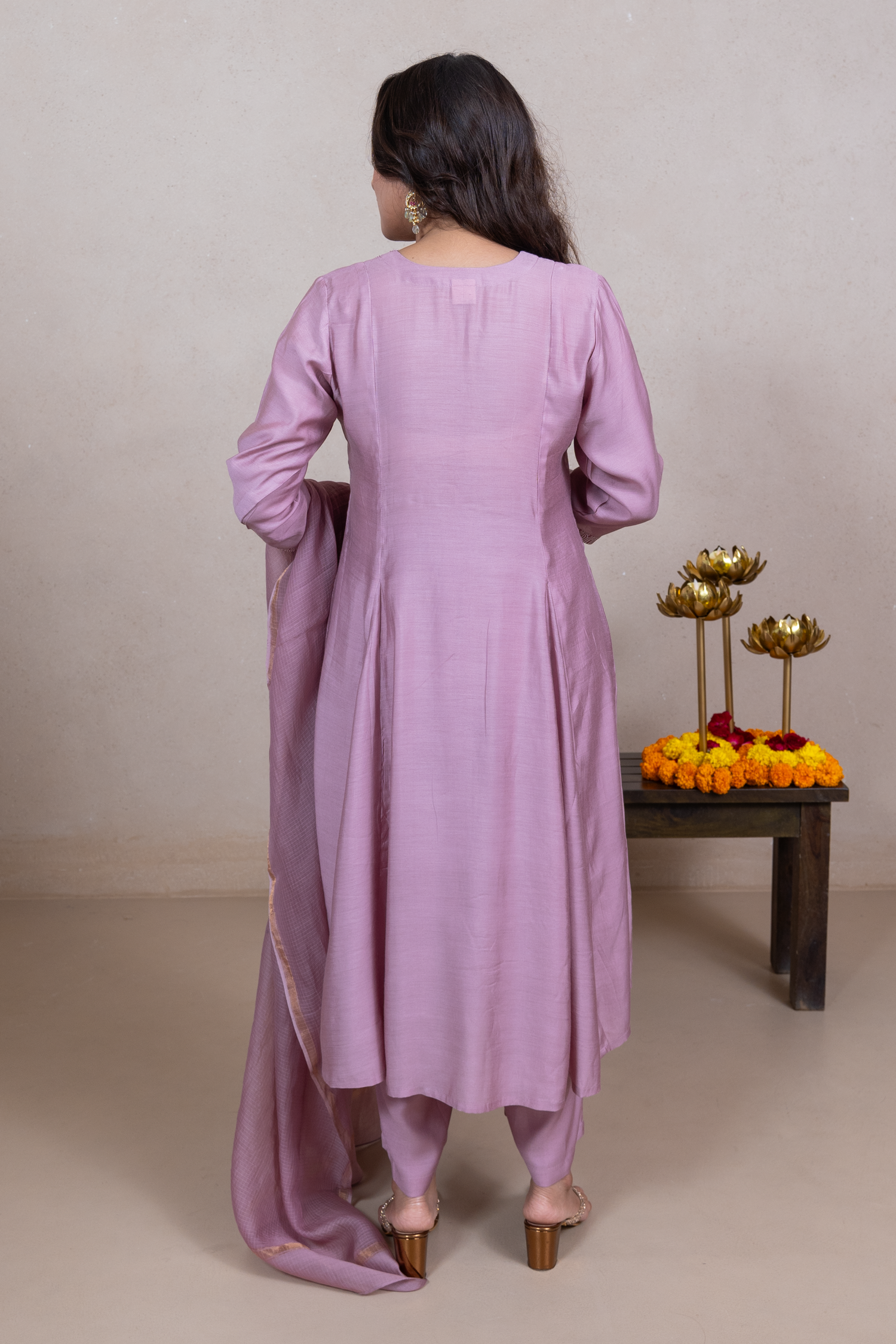 Raysham Light Pink Plain Cotton Silk Set of 3 | Ray-ethnic