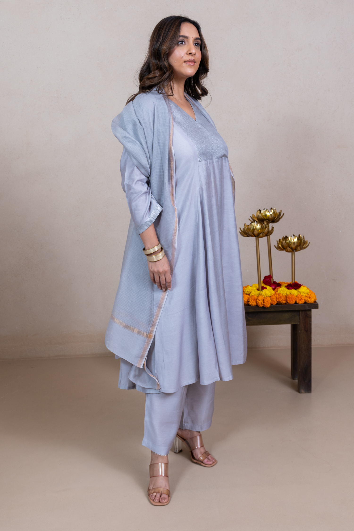 Raysham Light Pink Plain Cotton Silk Set of 3 | Ray-ethnic