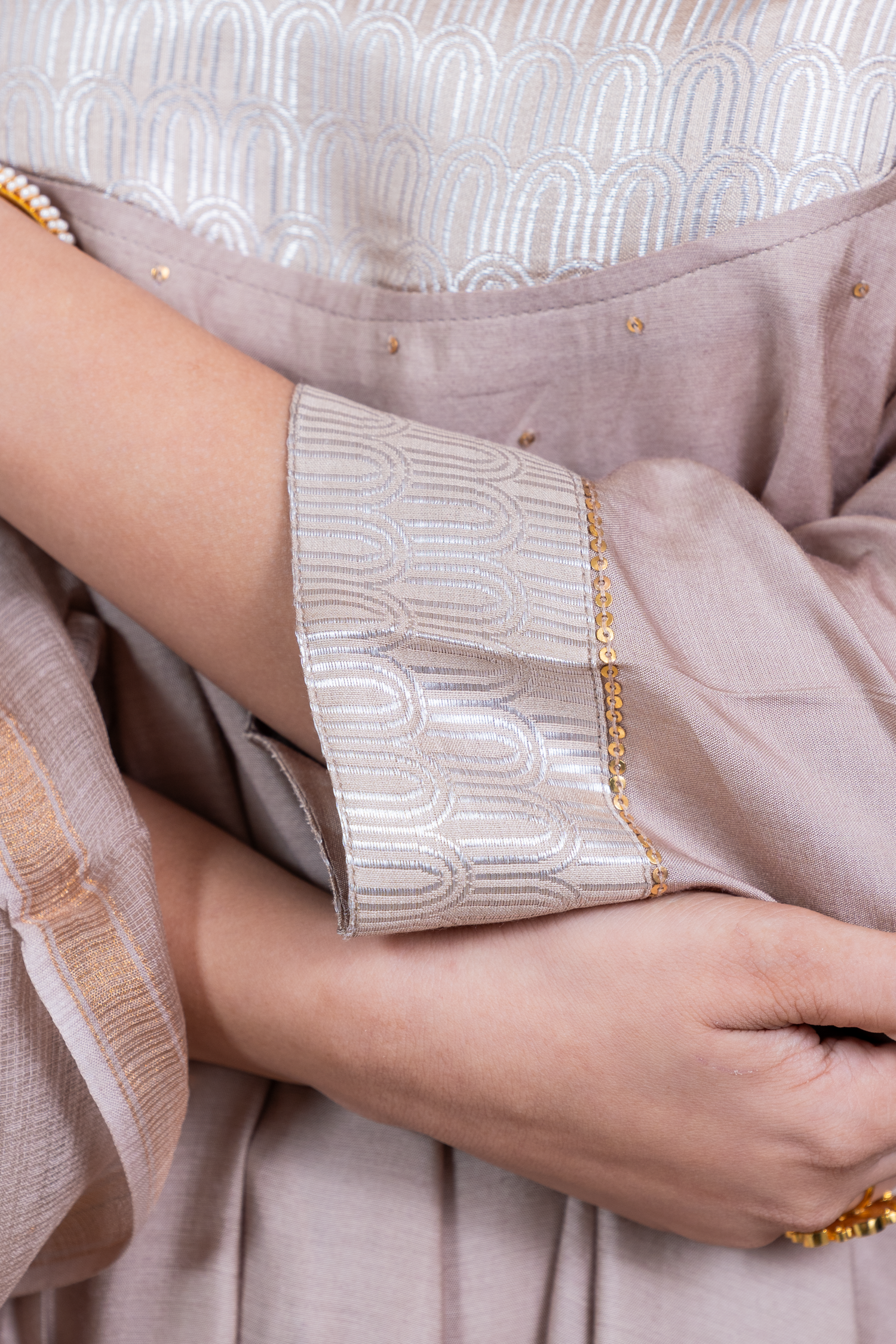 Raysham Light Peach Plain Cotton Silk Set of 3 | Ray-ethnic