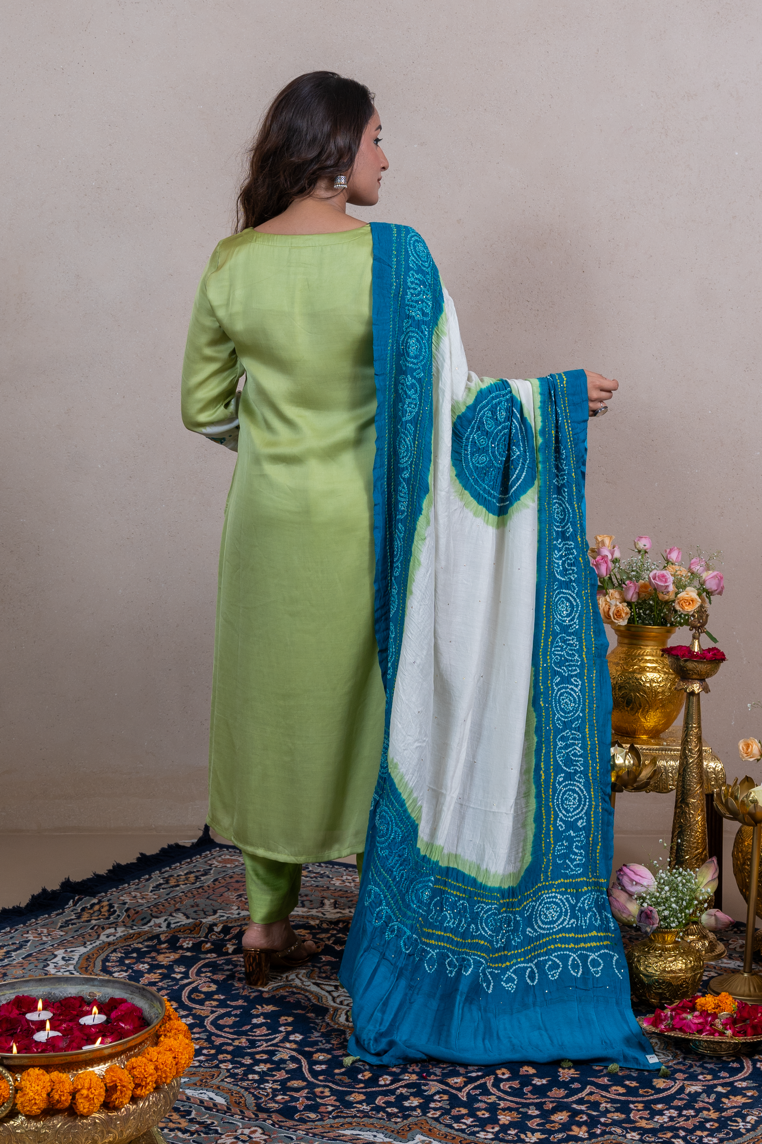 Raysham Green Bandhani Modal Set of 3 | Ray-ethnic