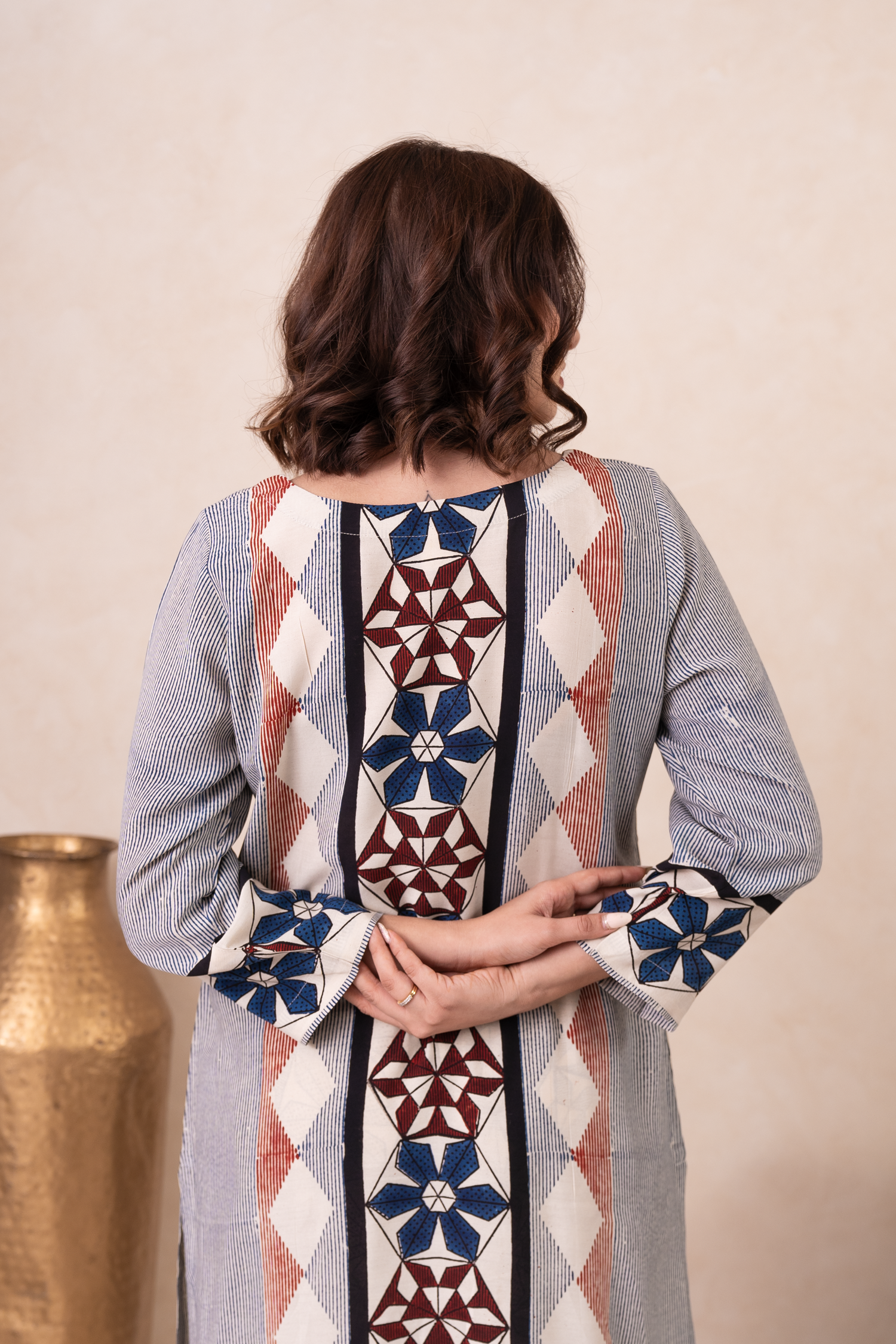 Aakruti Cream Ajarakh Modal Set of 2 | Ray-ethnic