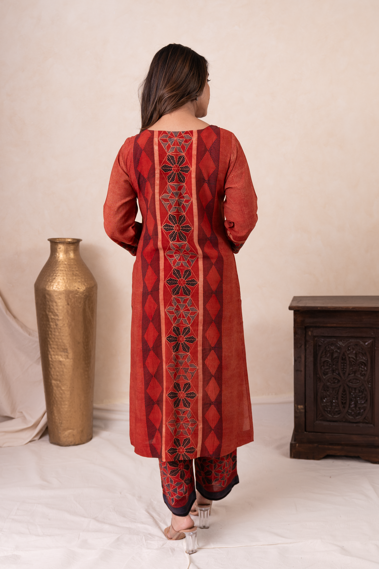 Aakruti Maroon Ajarakh Modal Set of 2 | Ray-ethnic