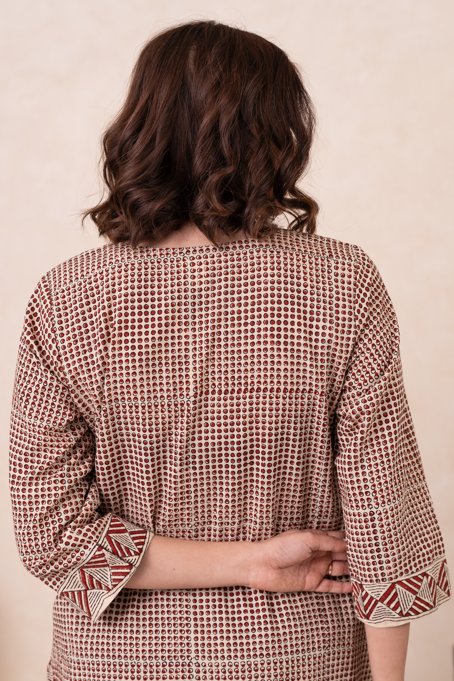 Aakruti Rust Ajarakh Cotton Kurta | Ray-ethnic