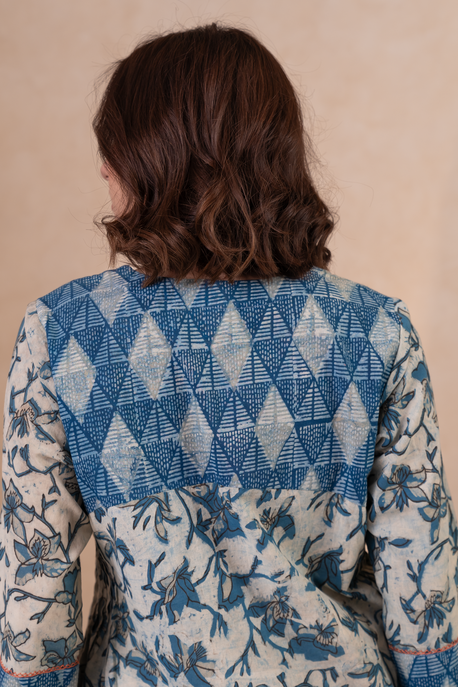 Aakruti Blue Dabu Cotton Top | Ray-ethnic