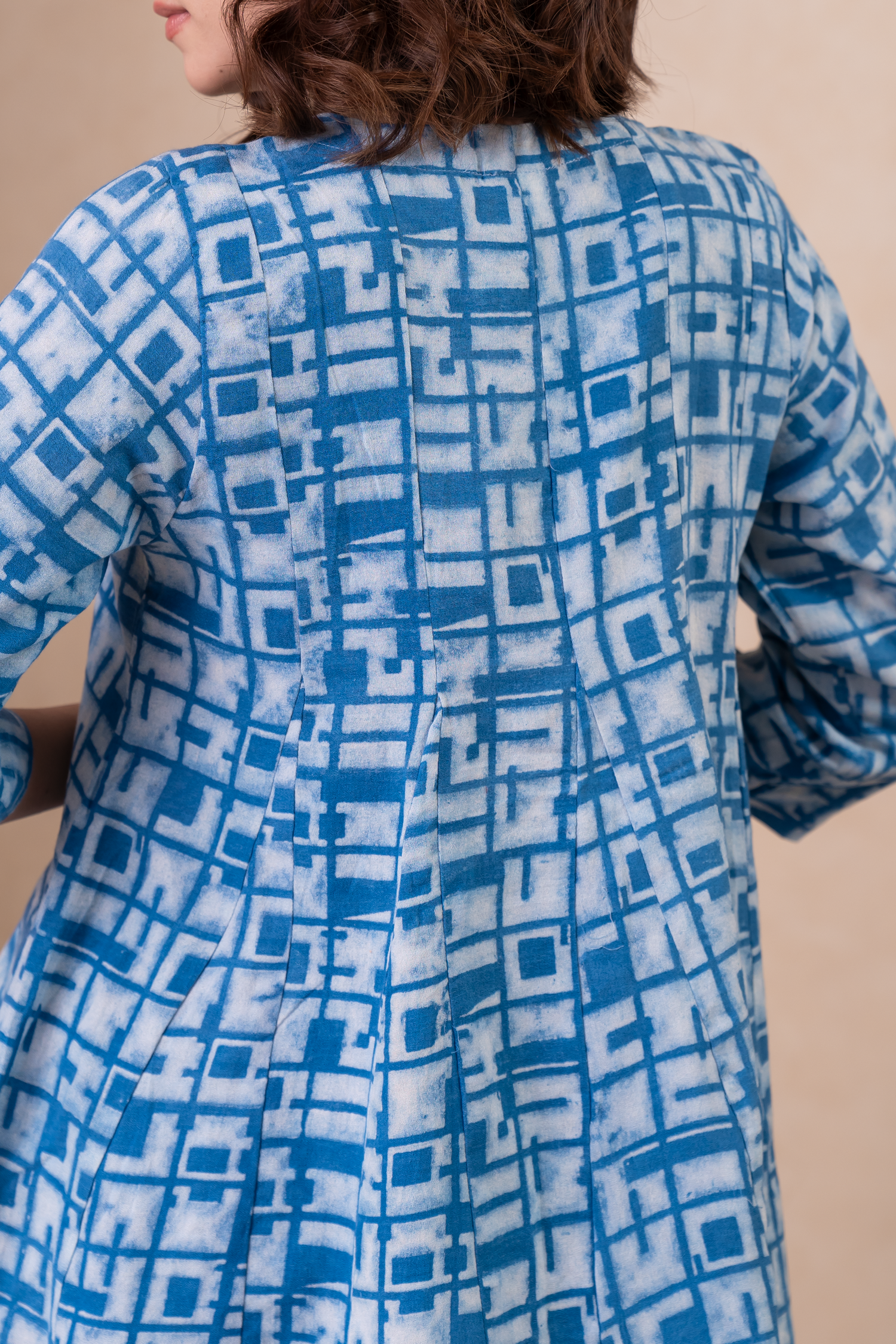 Aakruti Blue Dabu Cotton Top | Ray-ethnic