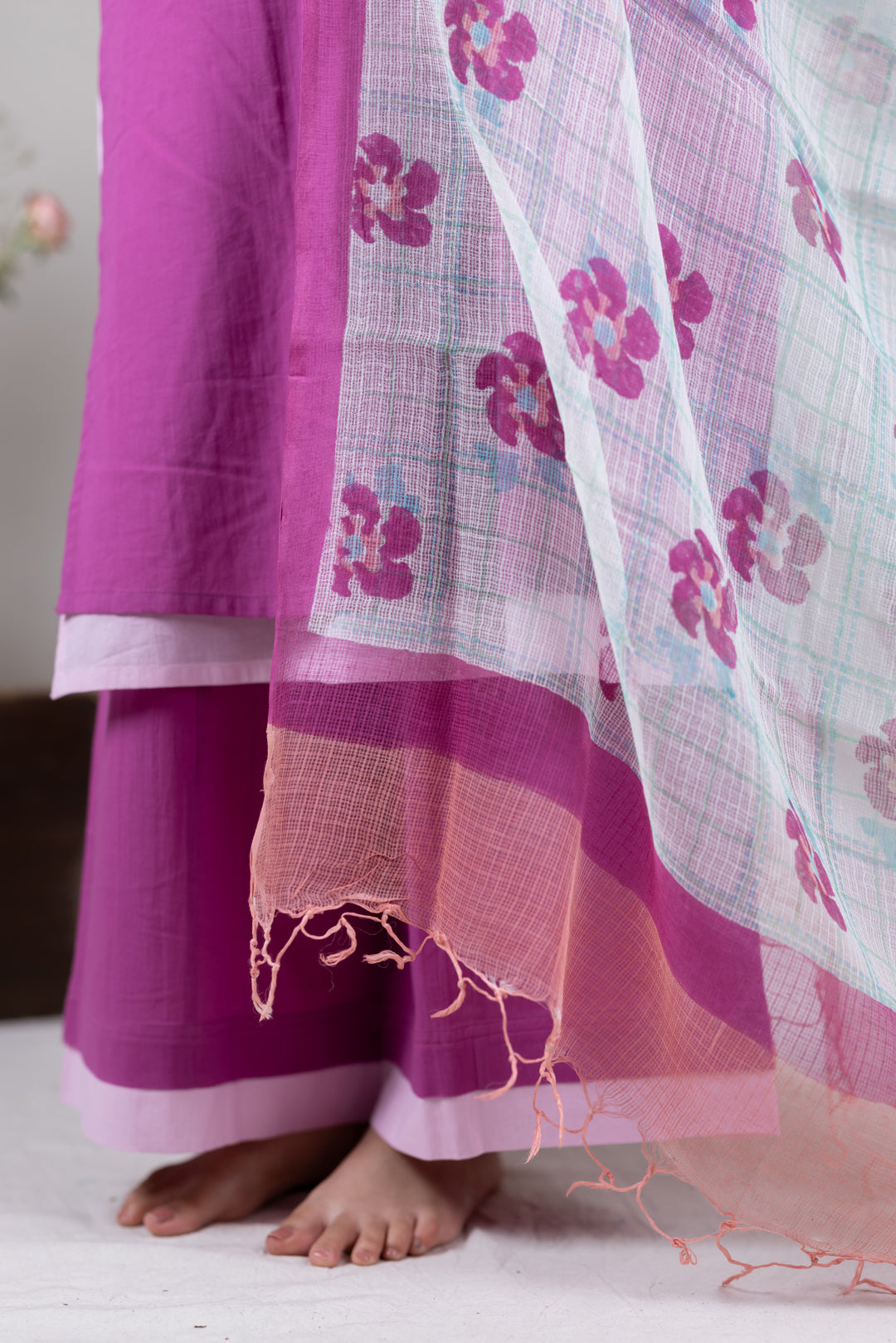 Kota Hand Block Print Dupatta in Multicolour by Ray Ethnic