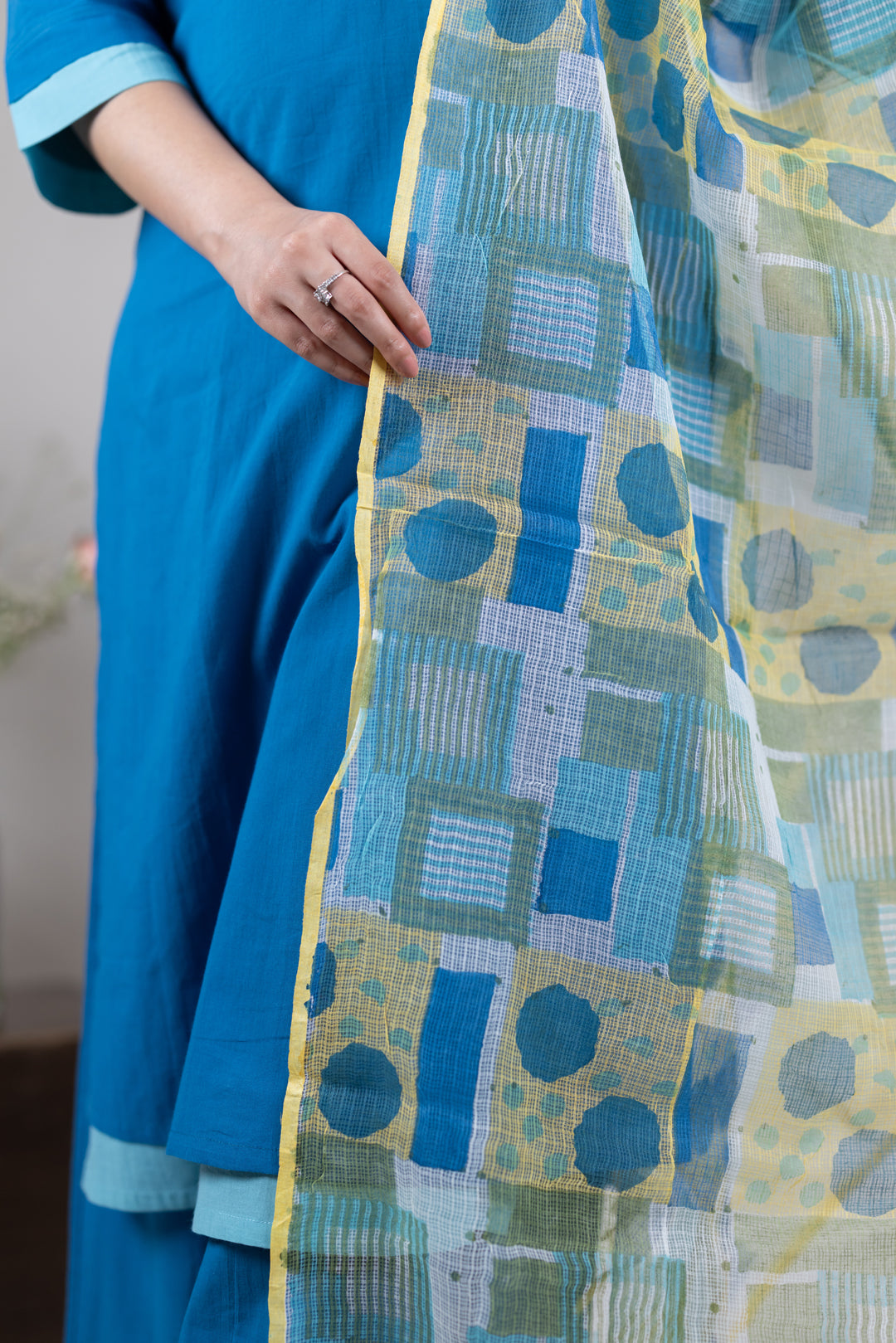 Handblock Print Kota Dupatta in Multicolour by Ray Ethnic