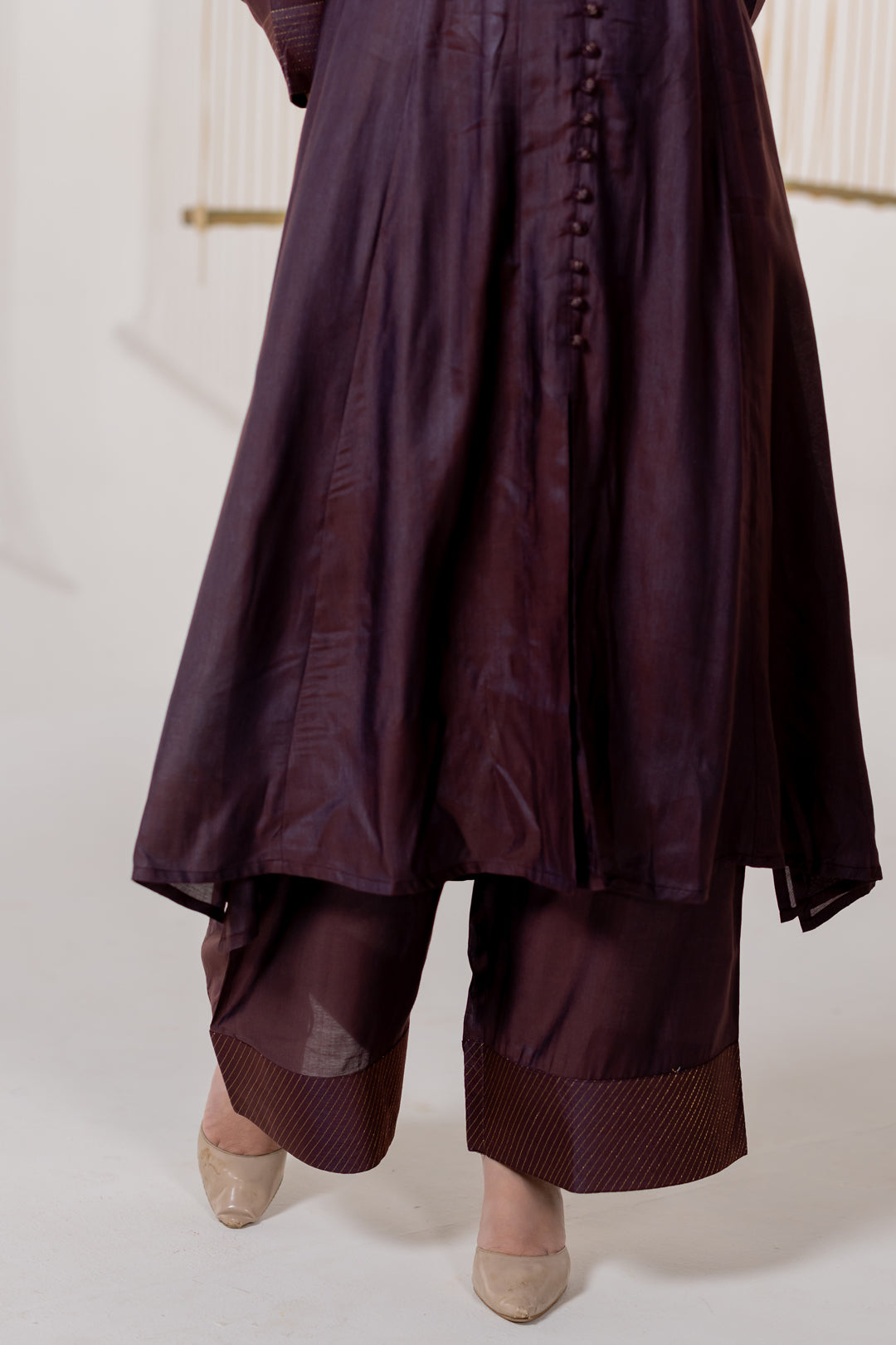Brown Cotton Silk Kurta Set of 2 - Dhaaga