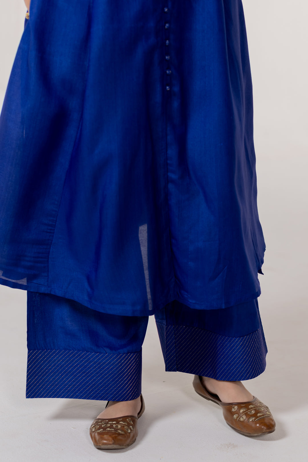 Indigo Blue Cotton Silk Kurta Set of 2 - Dhaaga