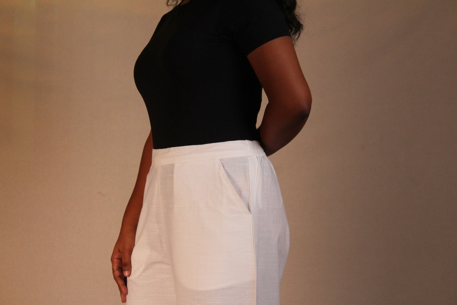 White Airy Cotton Straight Trousers for Women | Ray Ethnic