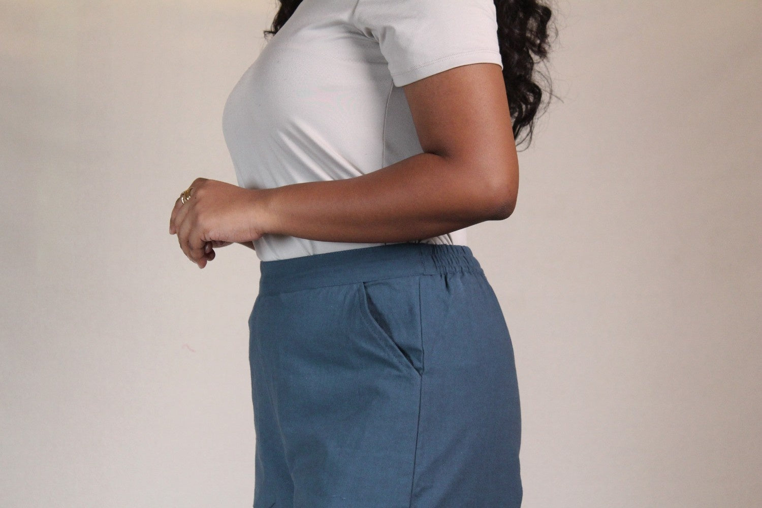 Blue Airy Cotton Straight Trousers for Women | Ray Ethnic