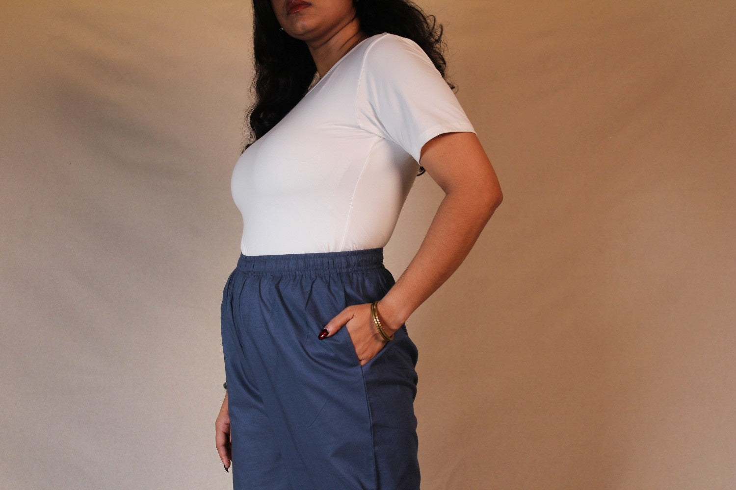 Indigo Blue Cotton Straight Pants for Women | Ray Ethnic