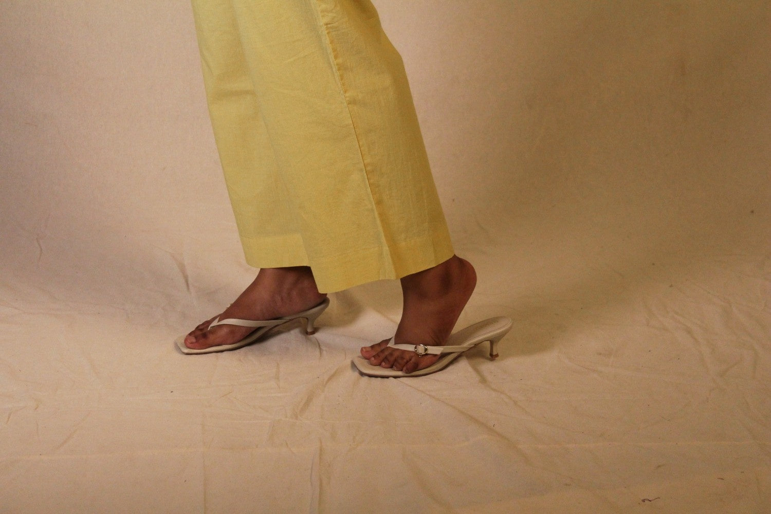 Women's Cotton Straight Pants with Pockets in Yellow | Ray Ethnic