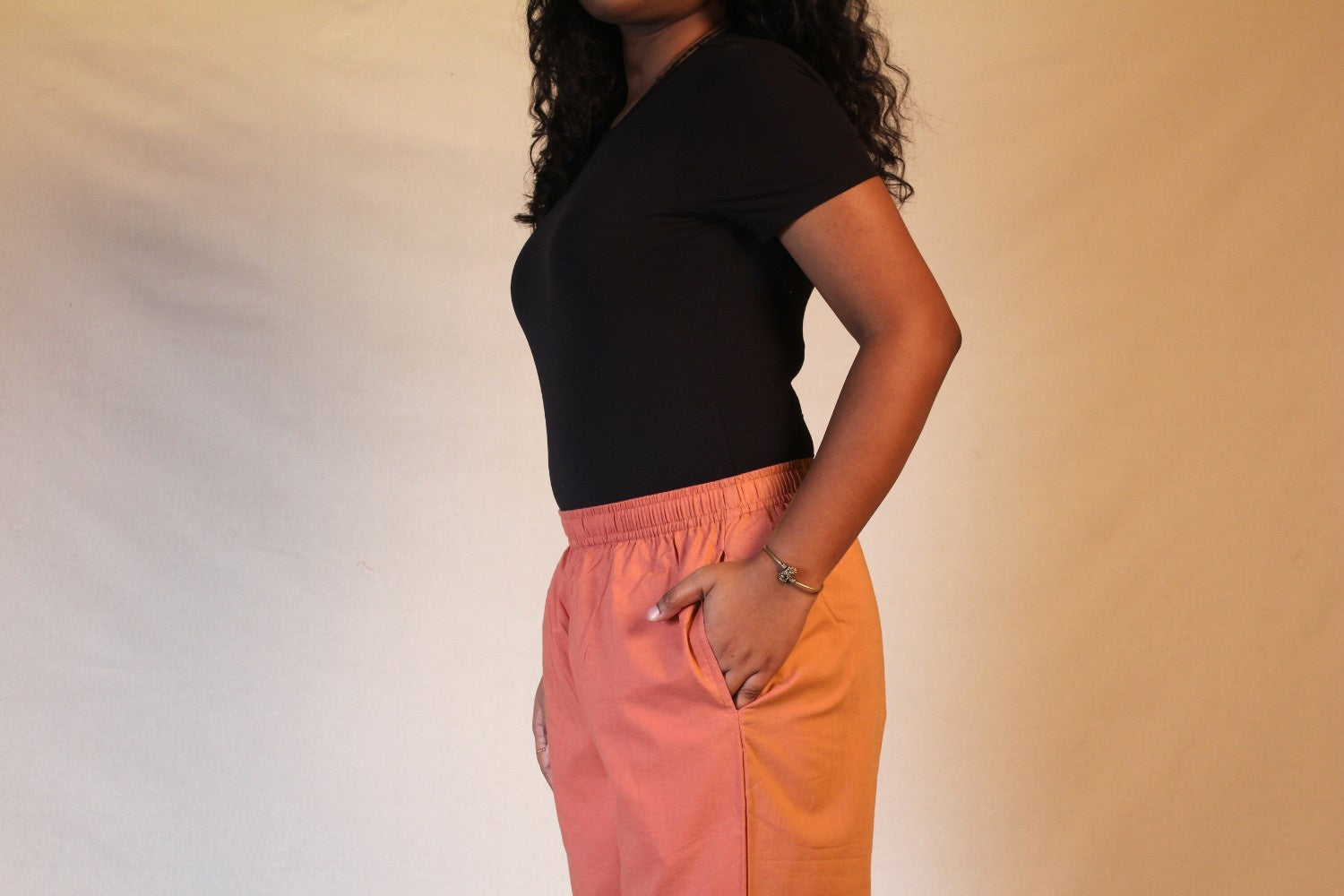 Coral Cotton Straight Pants with Pockets | Ray Ethnic