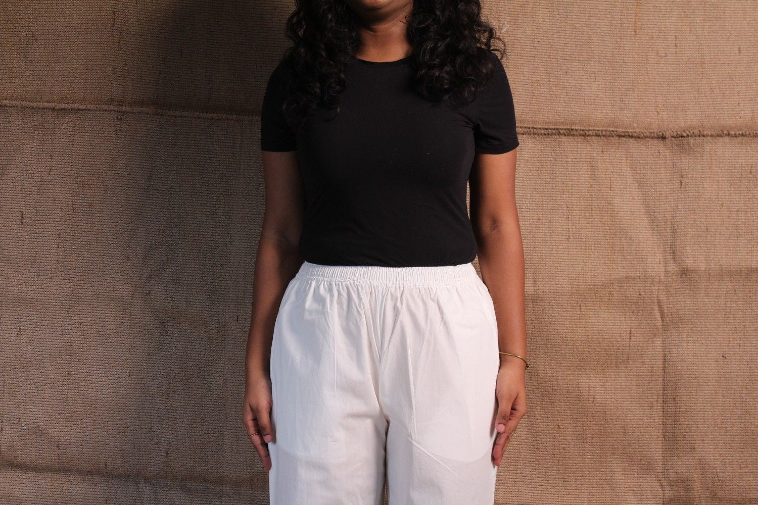 White Cotton Straight Pants with Pockets | Ray Ethnic