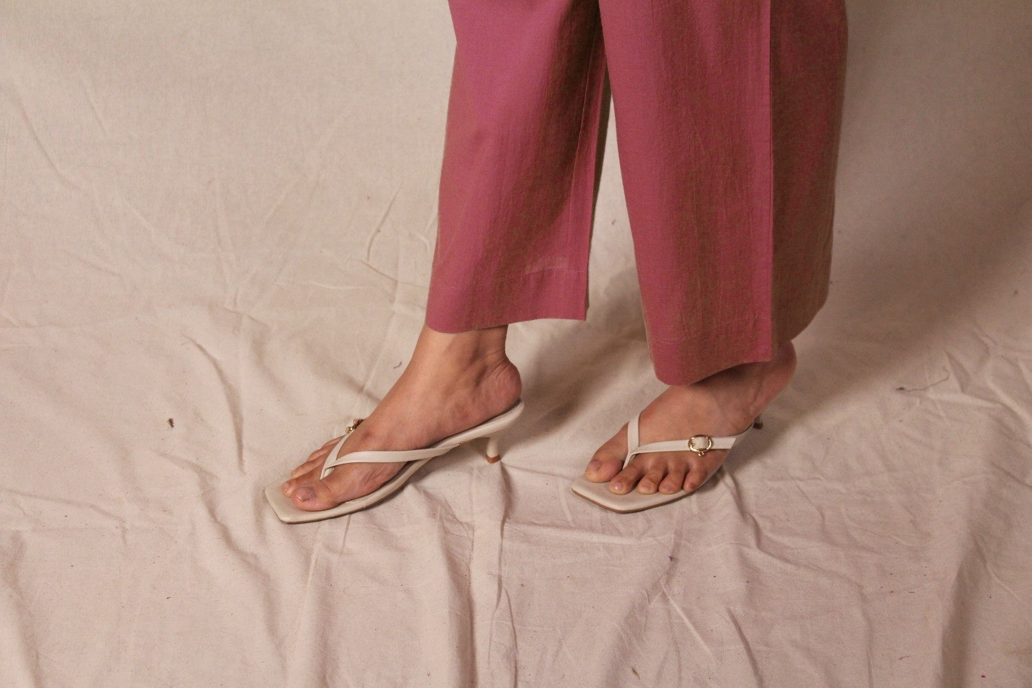 Magenta Cotton Straight Pants with Pockets | Ray Ethnic