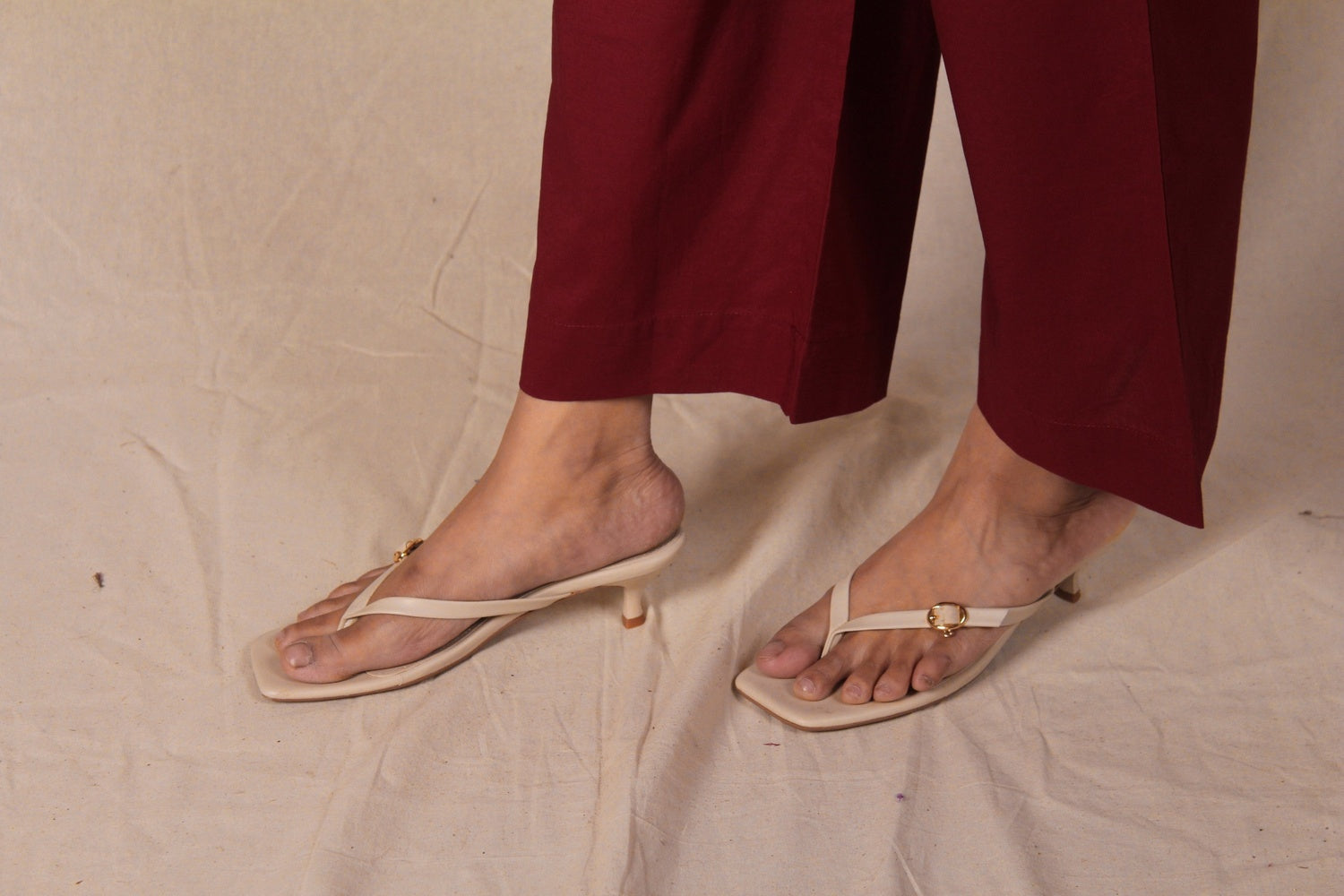 Women's Cotton Straight Pants with Pockets in Ajrakh Red | Ray Ethnic