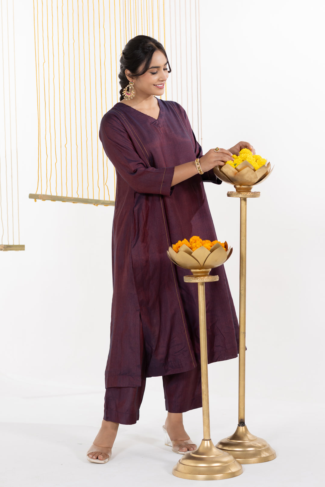 Phalsa Cotton Silk Kurta Set of 2 - Dhaaga