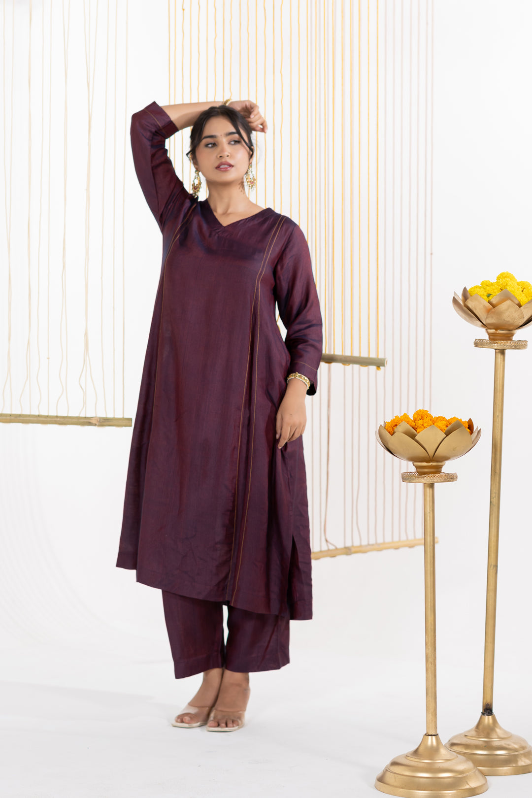 Phalsa Cotton Silk Kurta Set of 2 - Dhaaga