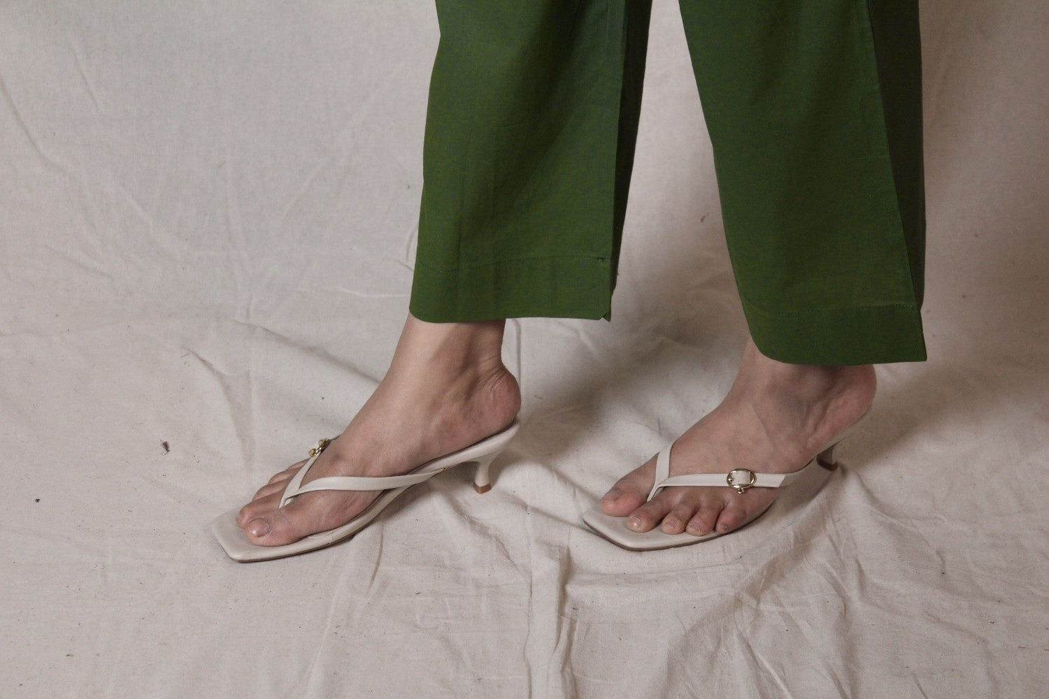 Green Cotton Straight Pants for Women | Ray Ethnic