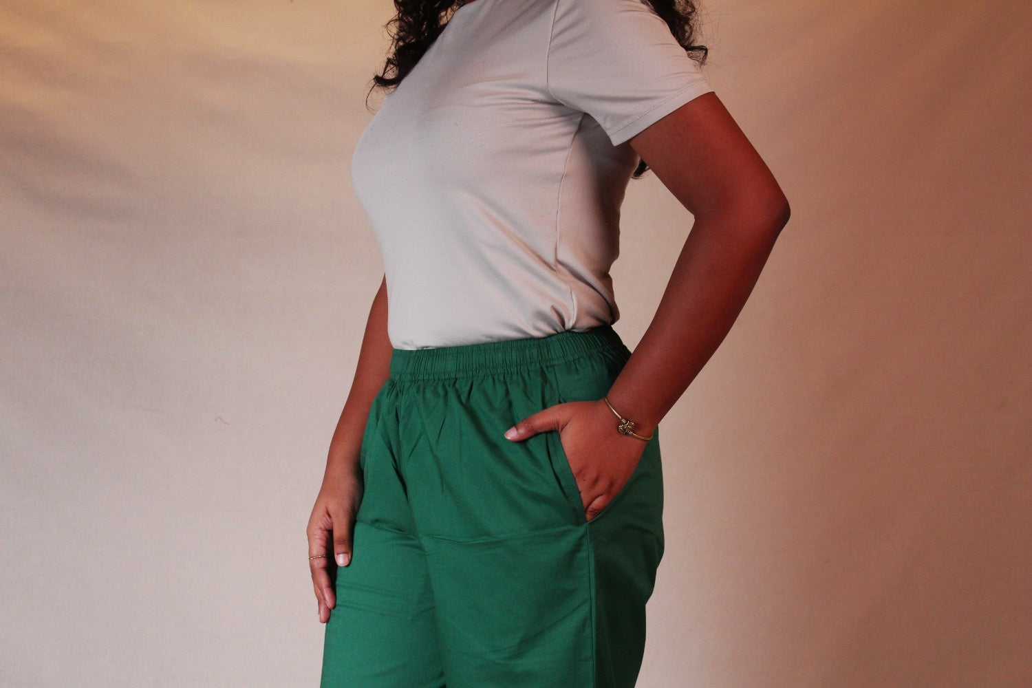 Forest Green Cotton Straight Pants for Women | Ray Ethnic