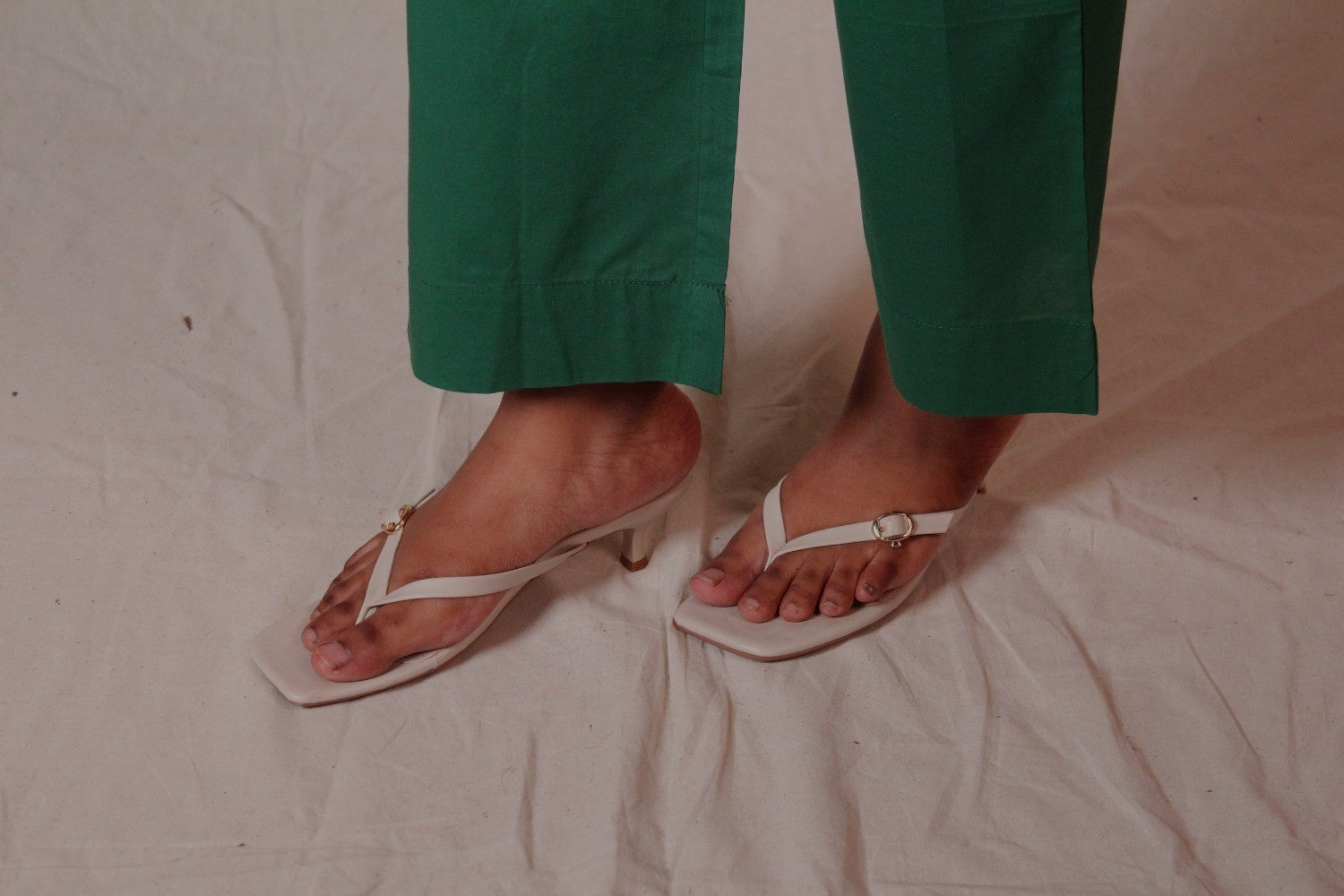 Forest Green Cotton Straight Pants for Women | Ray Ethnic