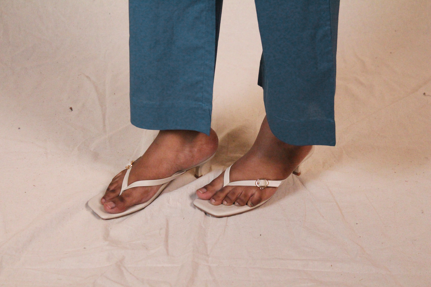Women's Cotton Straight Pants with Pockets in Ink Blue | Ray Ethnic