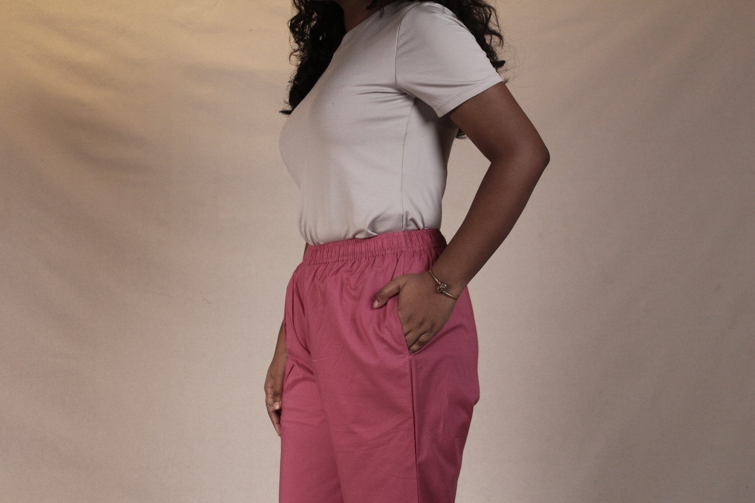 Raspberry Pink Cotton Straight Pants for Women | Ray Ethnic