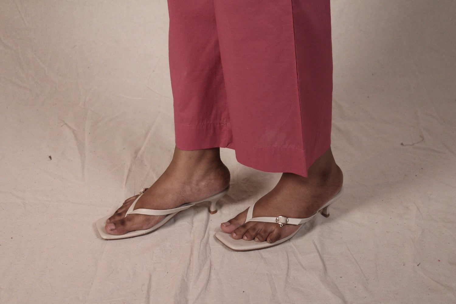 Raspberry Pink Cotton Straight Pants for Women | Ray Ethnic