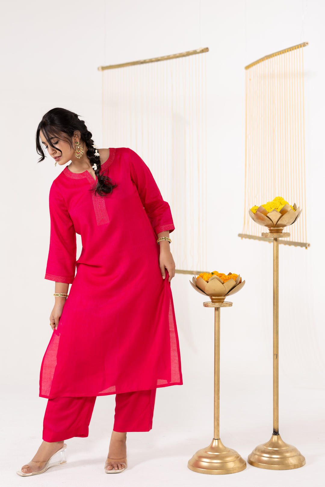 Rani Cotton Silk Kurta Set of 2 - Dhaaga