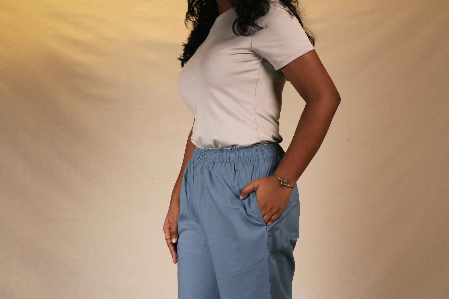 Blue Cotton Straight Pants for Women | Ray Ethnic