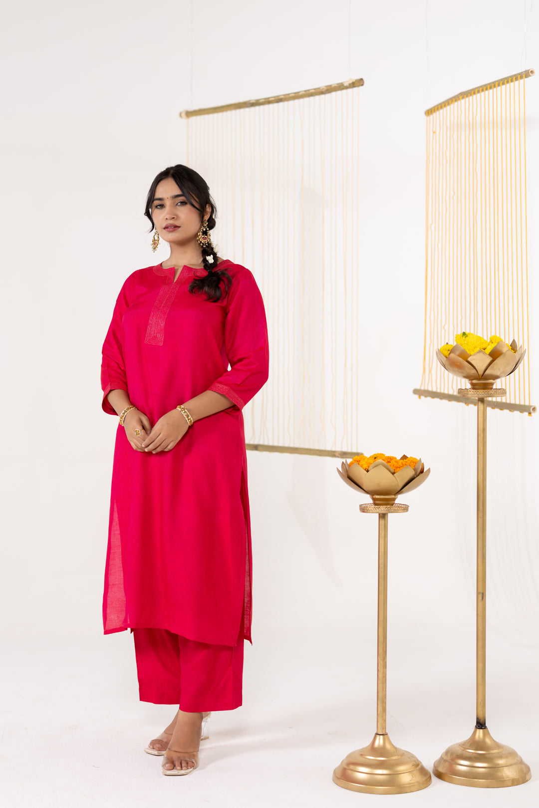 Rani Cotton Silk Kurta Set of 2 - Dhaaga