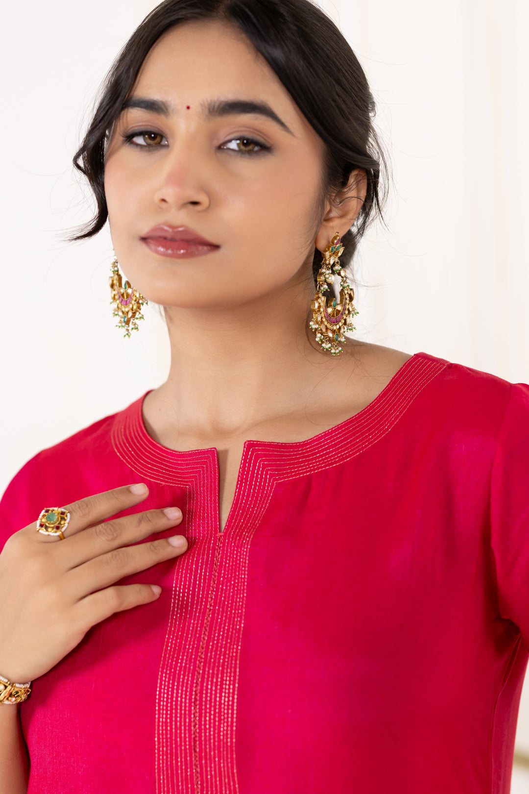 Rani Cotton Silk Kurta Set of 2 - Dhaaga