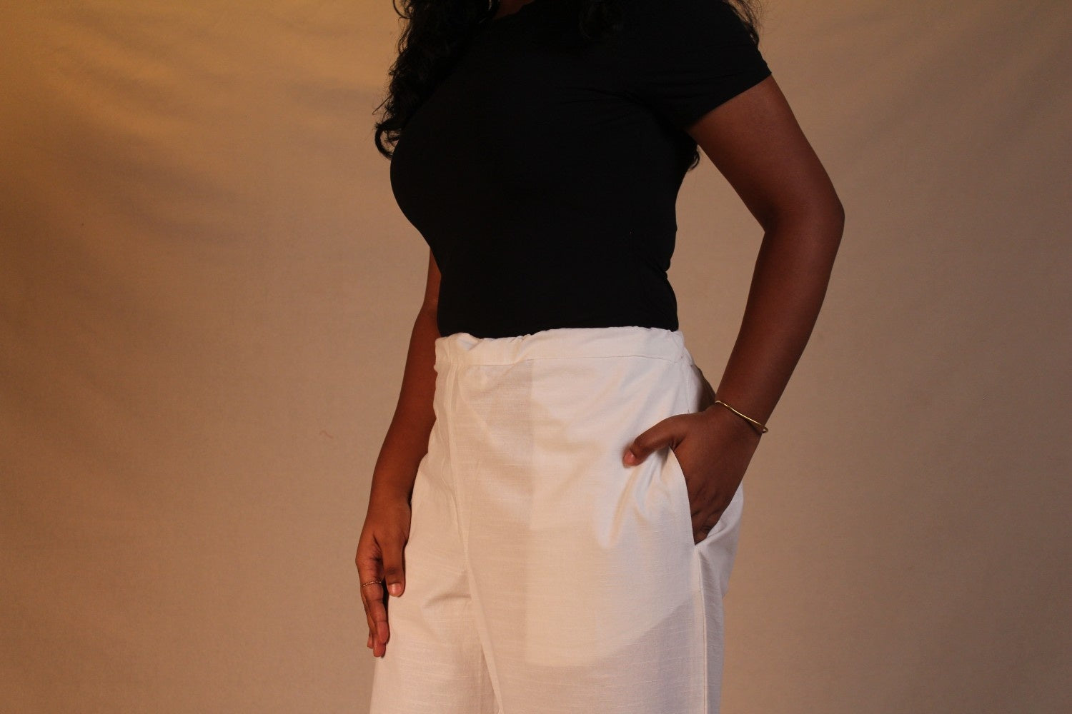 White Cotton Easy Pants for Women | Ray Ethnic