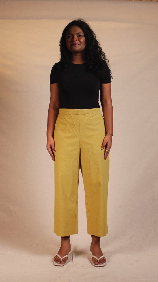 Ajrakh Green Cotton Easy Pants for Women | Ray Ethnic