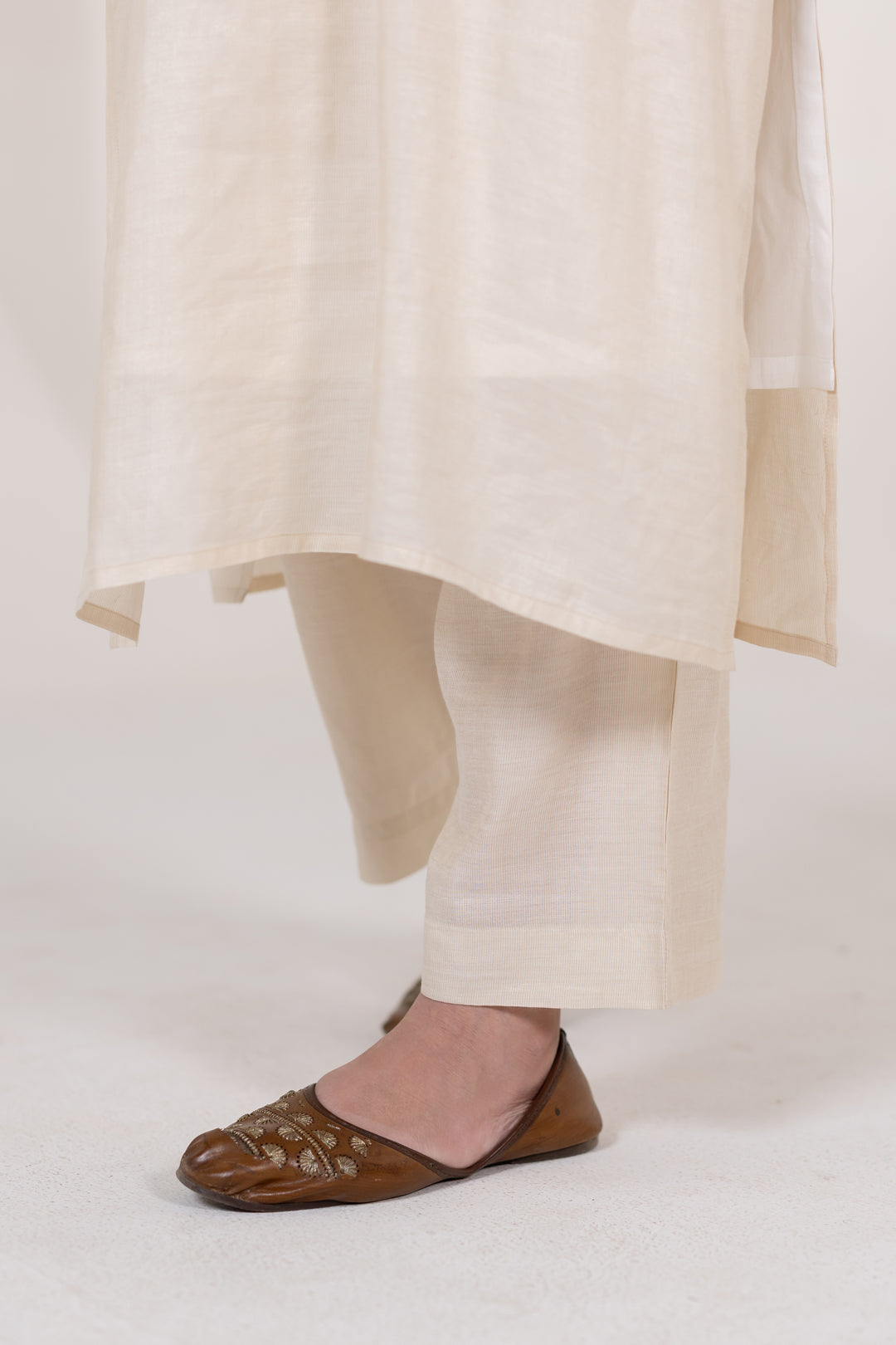 Cream Cotton Silk Kurta Set of 2 - Dhaaga